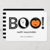 Boo! Happy Halloween Flat Card Einladung (Vorne/Hinten)