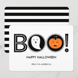 Boo! Happy Halloween Flat Card Einladung