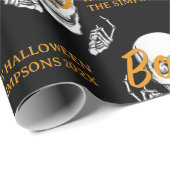 Boo Happy Halloween Funny Skull Party Geschenkpapier (Rolleneckpunkt)