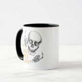 Boo Happy Halloween Funny Skull Witze Tasse (Vorderseite Links)