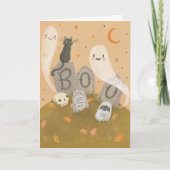 Boo! Happy Halloween Note Card (Vorderseite)