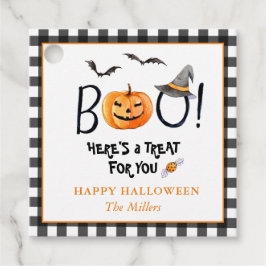 BOO Happy Halloween Pumpkin Square Gefallen Tags Geschenkanhänger