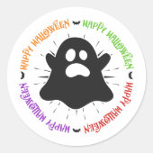Boo!! Happy Halloween!! Runder Aufkleber (Vorderseite)