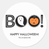 Boo! Happy Halloween Sticker (Vorderseite)
