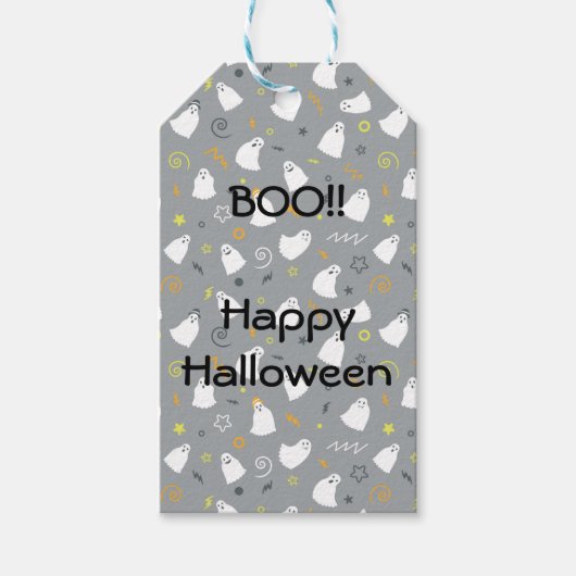 Boo! Happy Halloween-Tag Geschenkanhänger (Vorderseite)