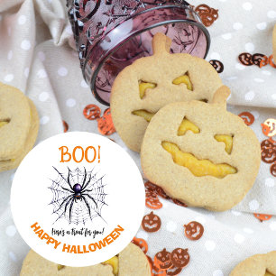 Boo! Happy Spider Web Halloween Sticker   Niedlich