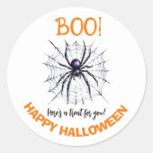 Boo! Happy Spider Web Halloween Sticker | Niedlich (Vorderseite)