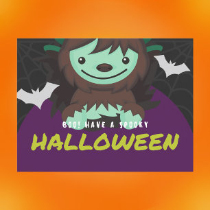 Boo hat ein Spooky Halloween Niedlich Zombie Kid Feiertagspostkarte