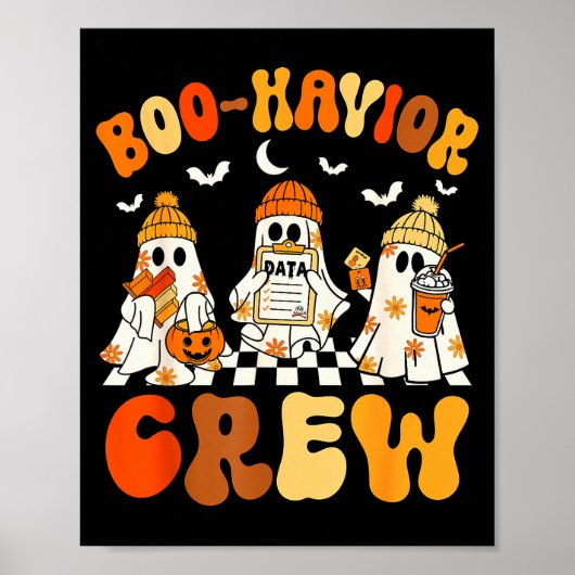 Boo-havior Crew Behavior Yst Halloween Aba  Poster (Vorne)