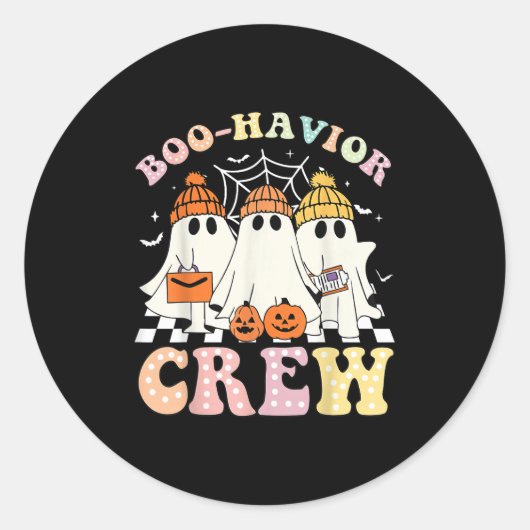 Boo Havior Crew Verhalten Yst Halloween Aba Rbt Runder Aufkleber (Vorderseite)