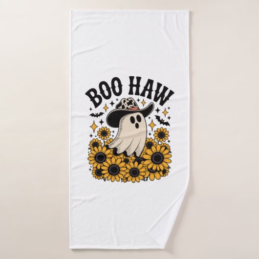 Boo Haw Cow Ghost Western Halloween Badehandtuch (Badehandtuch)