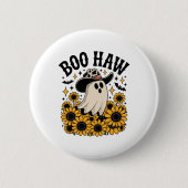 Boo Haw Cow Ghost Western Halloween Button (Vorderseite)
