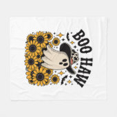 Boo Haw Cow Ghost Western Halloween Fleecedecke (Vorderseite (Horizontal))