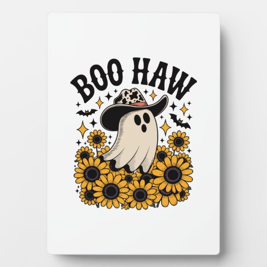 Boo Haw Cow Ghost Western Halloween Fotoplatte (Vorderseite)