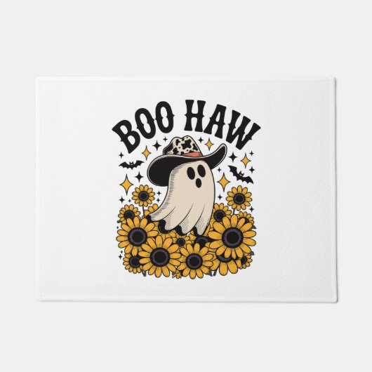 Boo Haw Cow Ghost Western Halloween Fußmatte (Vorderseite)