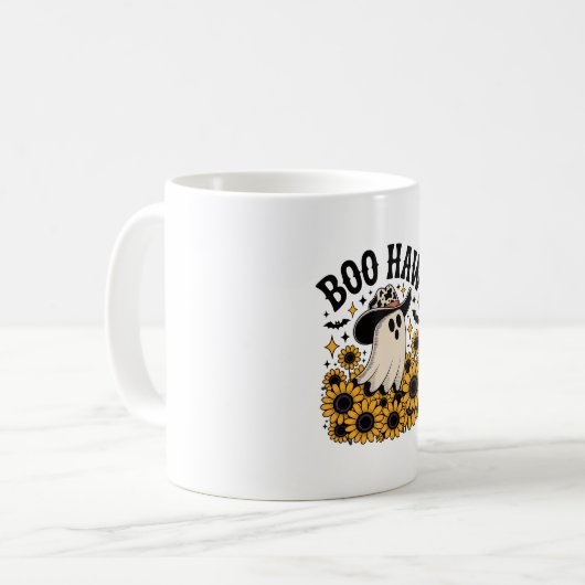 Boo Haw Cow Ghost Western Halloween Kaffeetasse (Vorderseite Links)