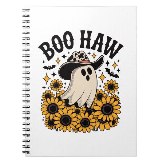 Boo Haw Cow Ghost Western Halloween Notizblock (Vorderseite)