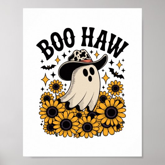 Boo Haw Cow Ghost Western Halloween Poster (Vorne)