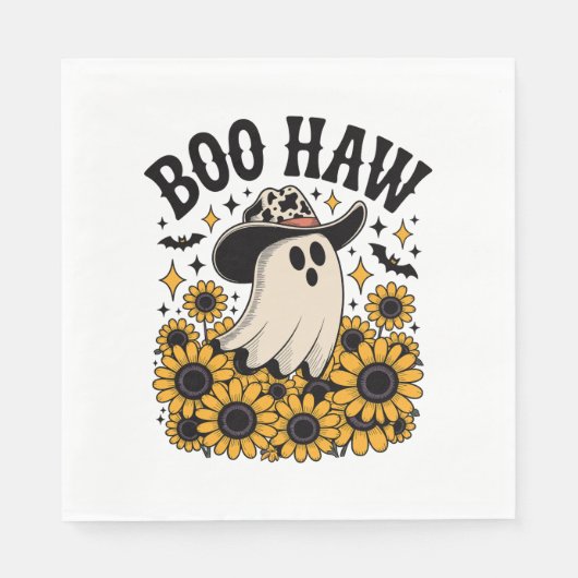 Boo Haw Cow Ghost Western Halloween Serviette (Vorderseite)