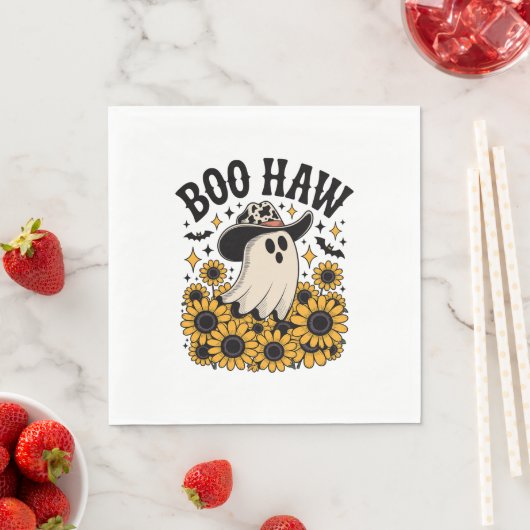Boo Haw Cow Ghost Western Halloween Serviette (Beispiel)