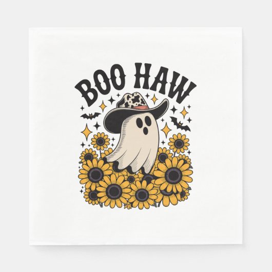Boo Haw Cow Ghost Western Halloween Serviette (Vorderseite)