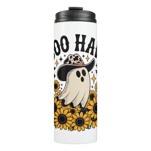 Boo Haw Cow Ghost Western Halloween Thermosbecher (Vorderseite)