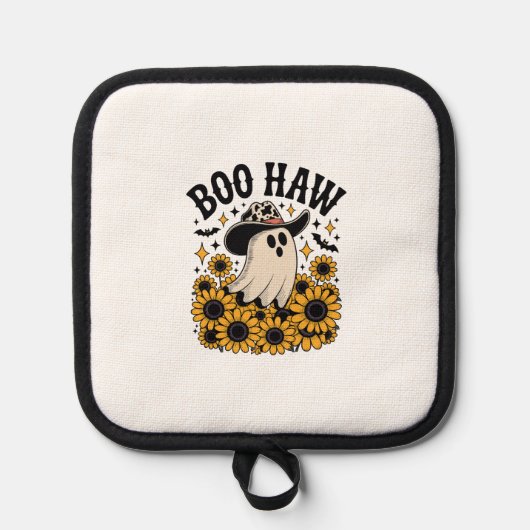 Boo Haw Cow Ghost Western Halloween Topflappen (Vorderseite)