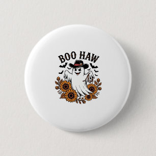 Boo Haw Cowboy Geist Sonnenblumen Fledermäuse Hall Button