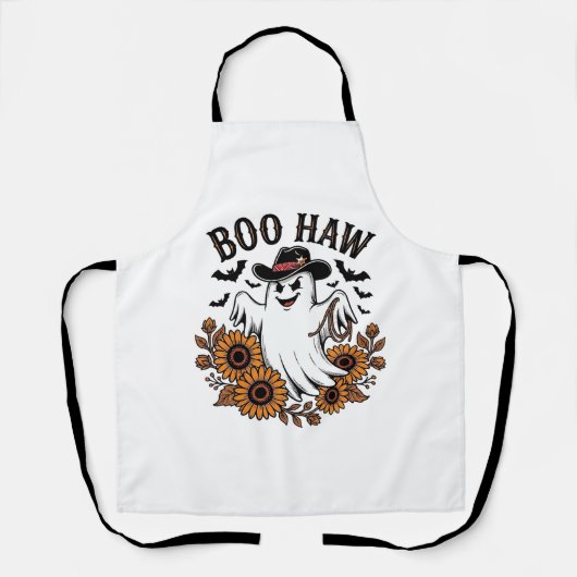 Boo Haw Cowboy Geist Sonnenblumen Fledermäuse Hall Schürze (Vorderseite)