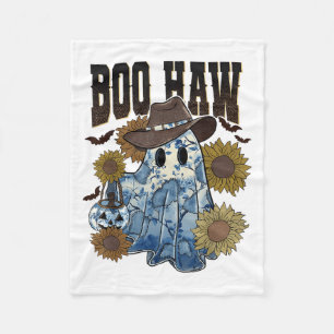 Boo Haw Cowboy Ghost Blue Denim Trendy Patchwork H Fleecedecke