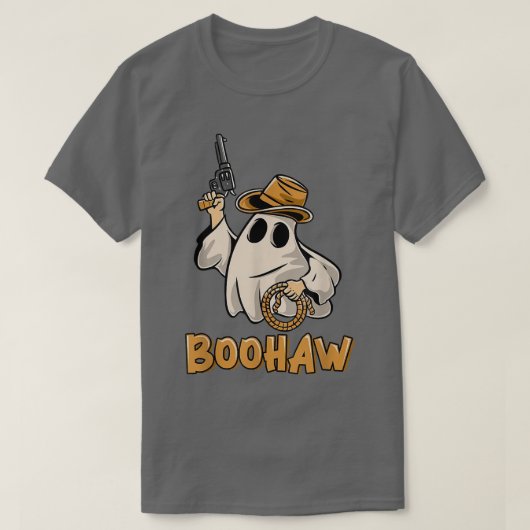 Boo HAW Cowboy Retro Western Ghost Halloween-Party T-Shirt (Design vorne)