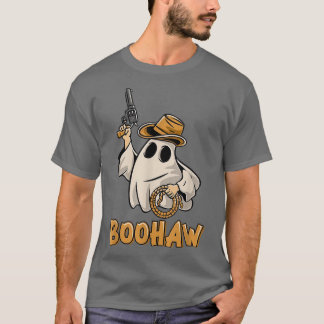 Boo HAW Cowboy Retro Western Ghost Halloween-Party T-Shirt