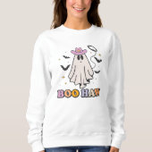 Boo Haw Cowboy Spooky Niedlich Ghost Halloween Sweatshirt (Vorderseite)