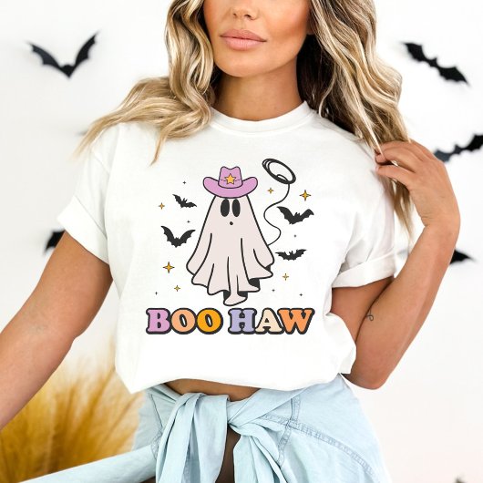 Boo Haw Cowboy Spooky Niedlich Ghost Halloween T-Shirt