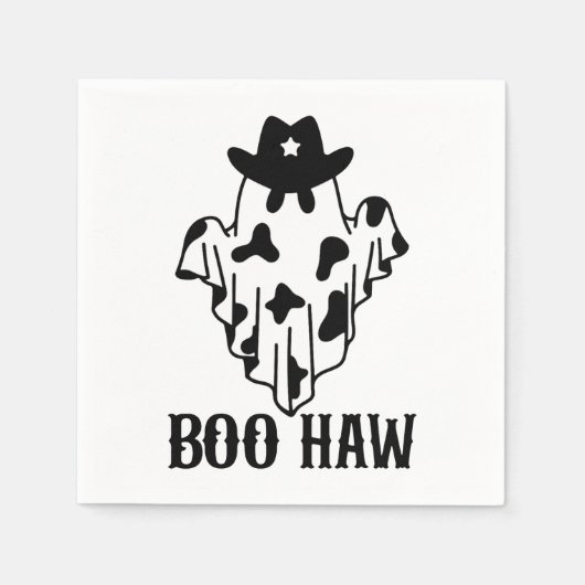 Boo Haw Funny Halloween Kostümgeister Western Spoo Serviette (Vorderseite)