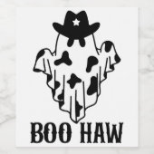 Boo Haw Funny Halloween Kostümgeister Western Spoo Weinetikett (Einzelnes Label)