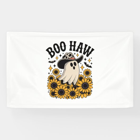 Boo Haw Kuh Geist Western Halloween Banner (Horizontal)