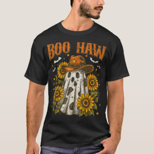 Boo Haw Kuw Spot Ghost Pattern Western Halloween T-Shirt
