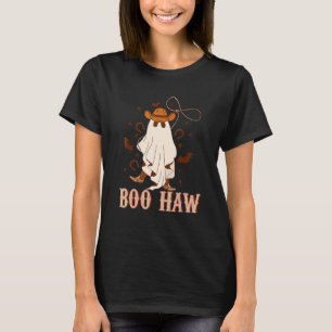 Boo Haw Retro Halloween Boo Cowgirl Süßer Geist He T-Shirt