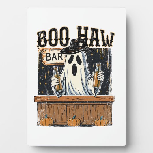Boo Haw Retro Western Halloween Fotoplatte (Vorderseite)