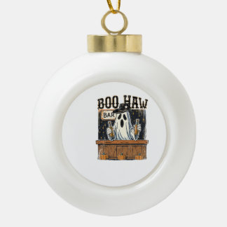 Boo Haw Retro-Western-Halloween Keramik Kugel-Ornament