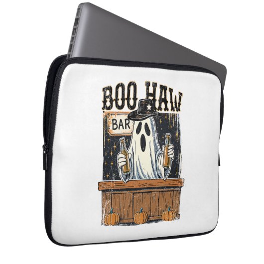 Boo Haw Retro Western Halloween Laptopschutzhülle (Vorne Rechts)