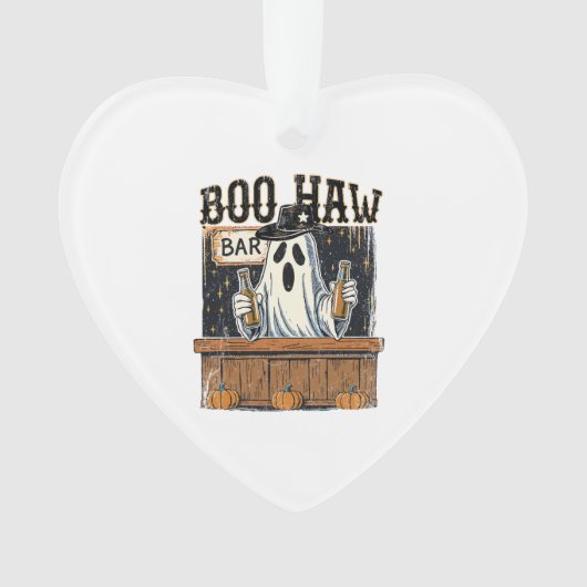 Boo Haw Retro Western Halloween Ornament (Vorderseite)