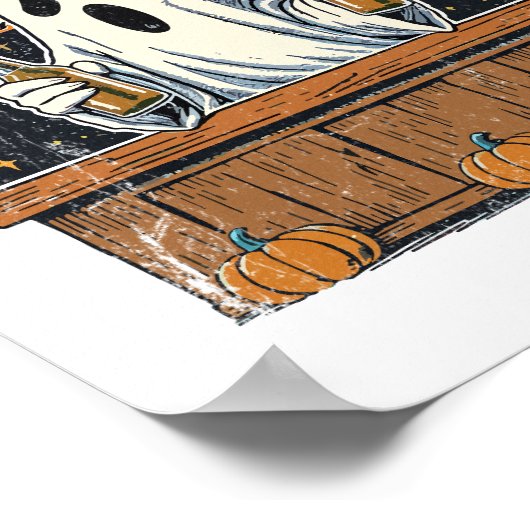 Boo Haw Retro Western Halloween Poster (Ecke)