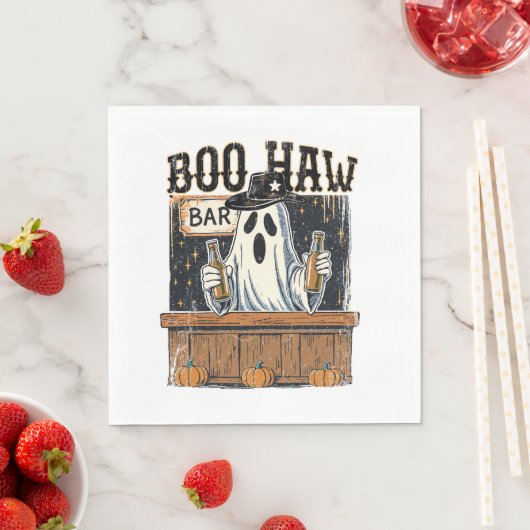 Boo Haw Retro Western Halloween Serviette (Beispiel)