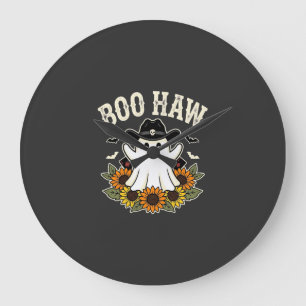 Boo Haw Western Halloween-Geisterdesign Große Wanduhr