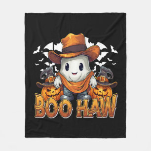 Boo Haw Western Halloween Vintag Ghost Funny Niedl Fleecedecke