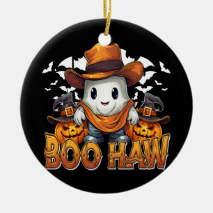 Boo Haw Western Halloween Vintage Geist Lustig Nie Keramik Ornament