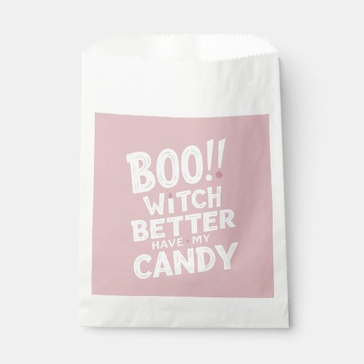 Boo! Hexe hat besser meine Süßigkeiten. | Pastelpi Geschenktütchen (Vorderseite)