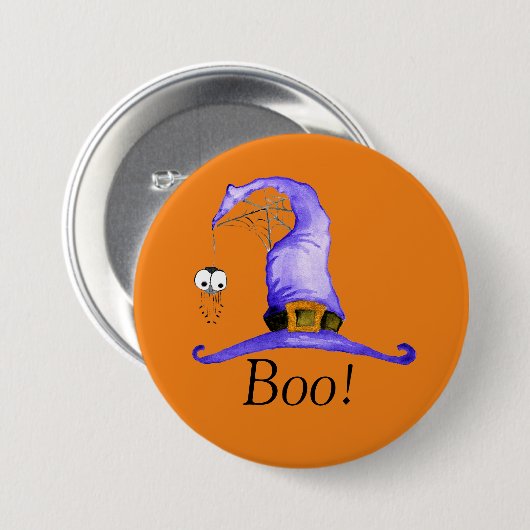 Boo! Hexenhut Button (Vorne & Hinten)